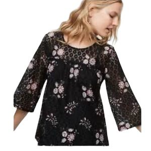 LOFT Black Lace Top